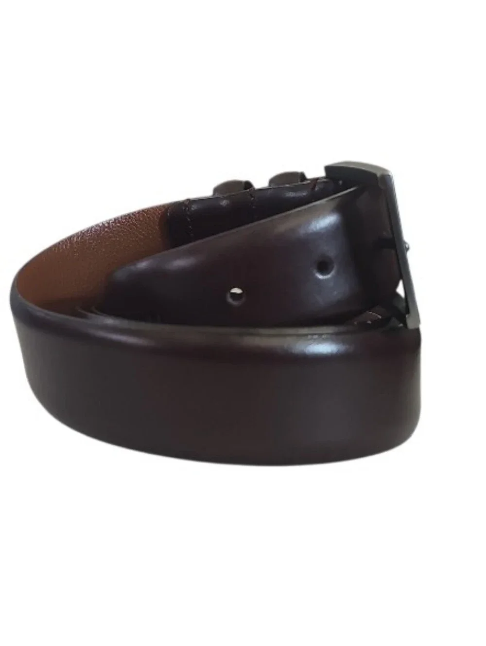 Joseph Abboud Italian Leather Belt Men 44 Brown Dress Casual Handcrafted Italy